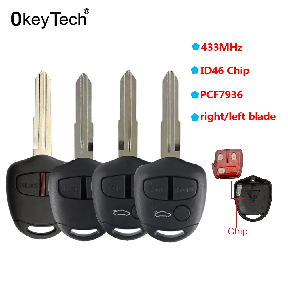 OkeyTech 2/3 Кнопка Автомобильный Дистанционный ключ для MITSUBISHI Outlander Pajero Triton ASX Lancer Shogun