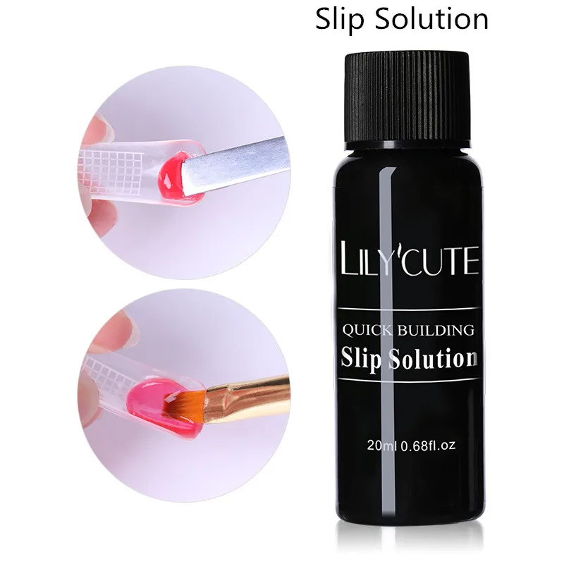 1 Slip Solution LILYCUTE 20 мл полигелевый набор для наращивания светодиодный прозрачный УФ-гель лак для ногтей Набор для дизайна быстрое наращивание ногтей Твердый гель - Цвет: 1 Slip Solution
