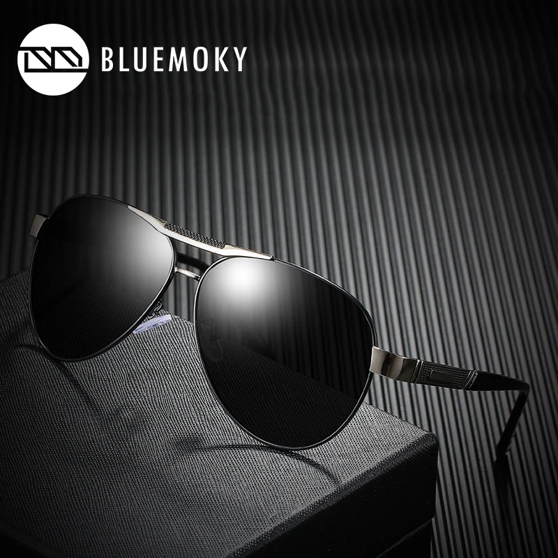 

BLUEMOKY Men's Brand Aviation Sunglasses for Women Polarized UV400 Shades Oversized Driving Designer Polaroid Sun Glasses Women