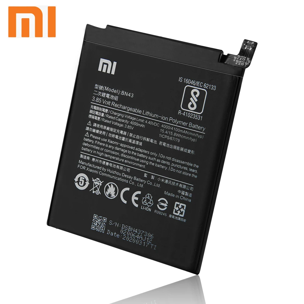 Оригинальный аккумулятор XIAOMI BN43 для Xiaomi Redmi Note 4X 3G + Redrice Standard Edition Hongmi Аутентичные