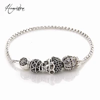 thomas bracelet with zigzag cross hero skull bead rebel heart fine jewelry fashion bracelet gift for women and men ts x02