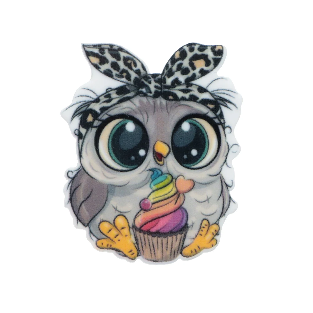 Акриловые товары для творчества в виде милой совы на Хэллоуин плоская задняя