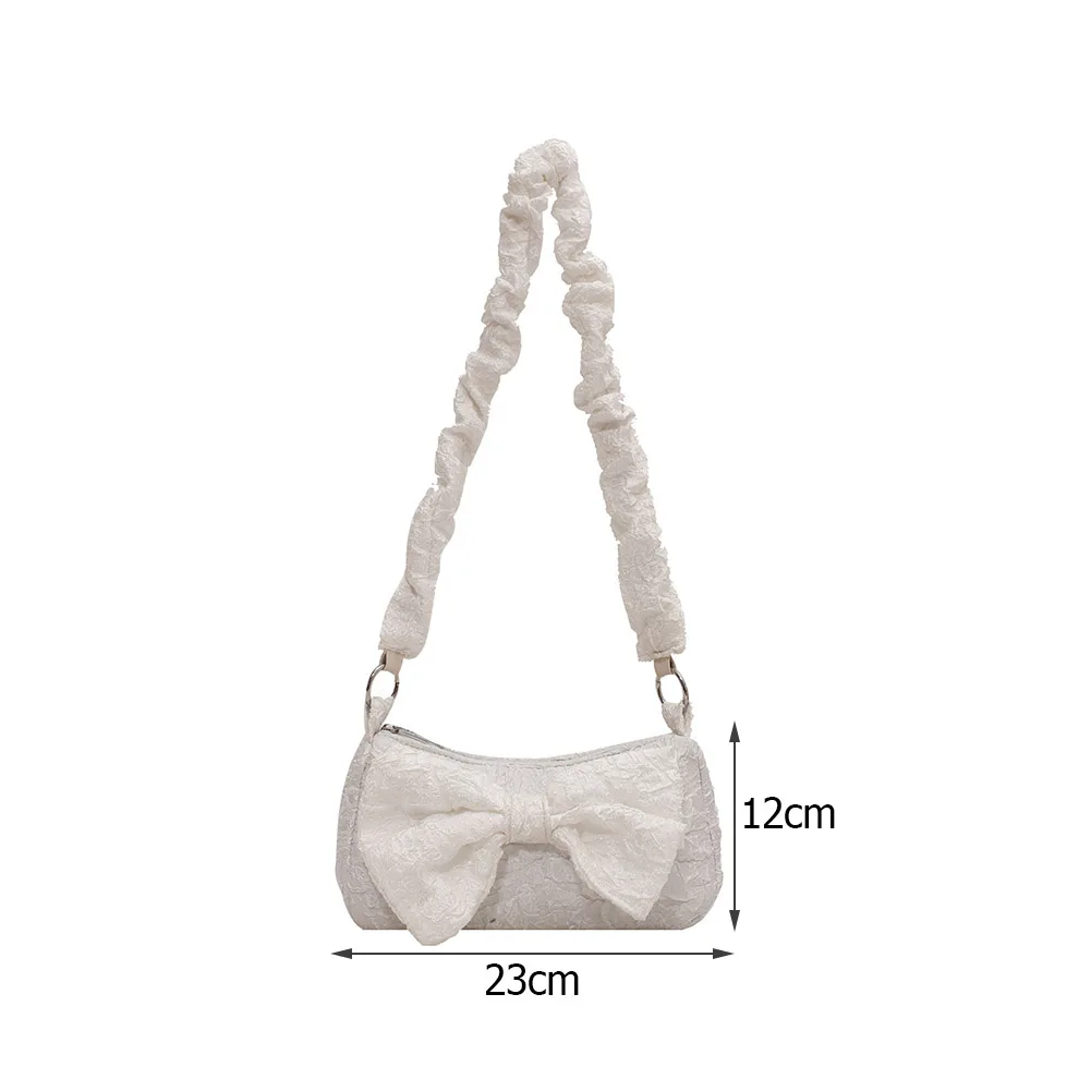 

Fashion Women Bowknot Pleated Solid Color Underarm Shoulder Bag Casual Ladies Pearl Chain Small Handbags Purse 2021 new