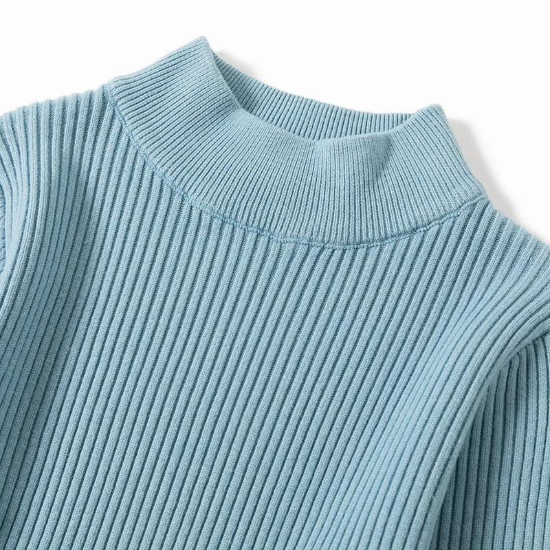 

Autumn Winter Knit Long Dress Women Casual O-Neck Slim Bodycon robe Sweater Dresses Office Lady THICK MAIX Dress