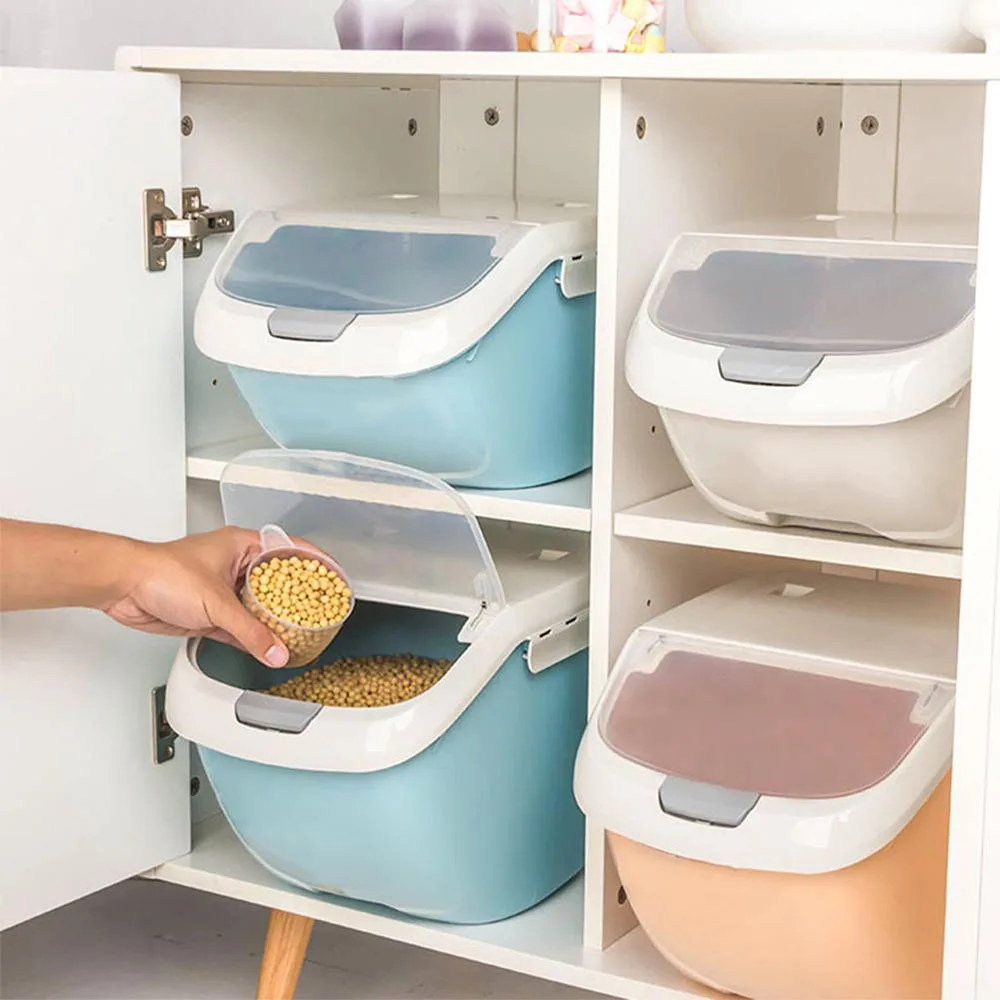 

Pet Cat Dog Food Container With Pulley Plastic Dog Feeder Food Storage Box Anti-Oxidation Fresh Food Dog Bucket Pet Products