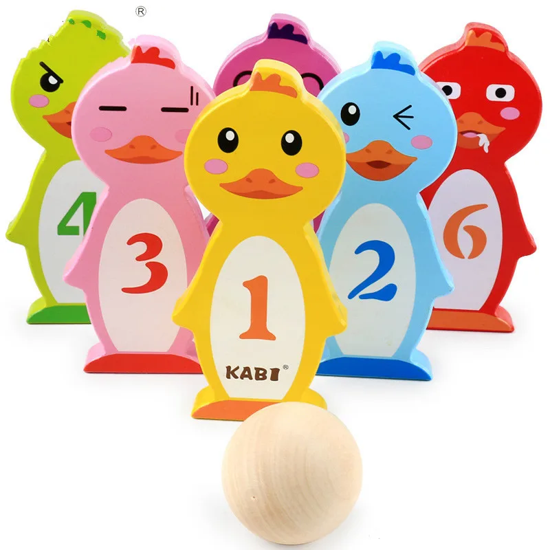 

7 шт. красочный мультфильм Пингвин боулинг игрушка для игры дома и на улице дети мяч набор Забавный развития настольная игра Развивающие игрушки для детей