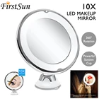 Увеличительное зеркало для макияжа с 10-кратными светодиодсветодиодный лампами, портативное ручное косметическое зеркало для косметики, настольное косметическое зеркало, вращающееся на 360 градусов