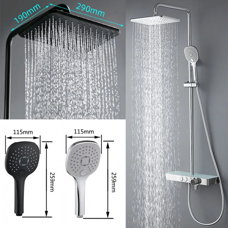 

Large High Pressure 3 Modes Shower Head Bathroom Water Saving Nozzle Sprayer Adjustable Wall Mounted Handheld Bathing Head