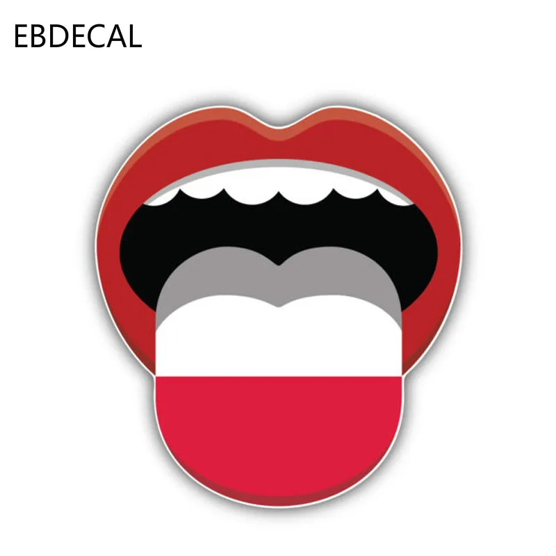 Ebdeckle личность польский флаг рот губы тела для Авто/бампер/окно/наклейка на стену