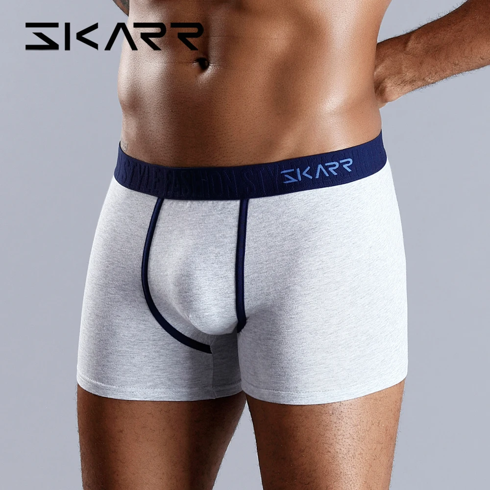 

4PCS Underwear Man Cotton Boxers Sexy Boxer Shorts Male Underpants Breathable Loose Boxershorts Family With Print Men's Panties