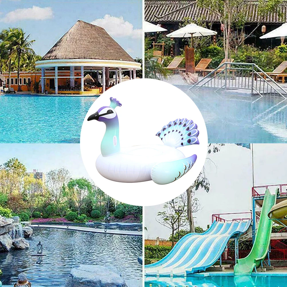 

Peafowl Shaped Inflatable Floating Row Pool PVC Peacock Floating Bed Sea Air Mattress Cushion Party Lounge for Adult Kids