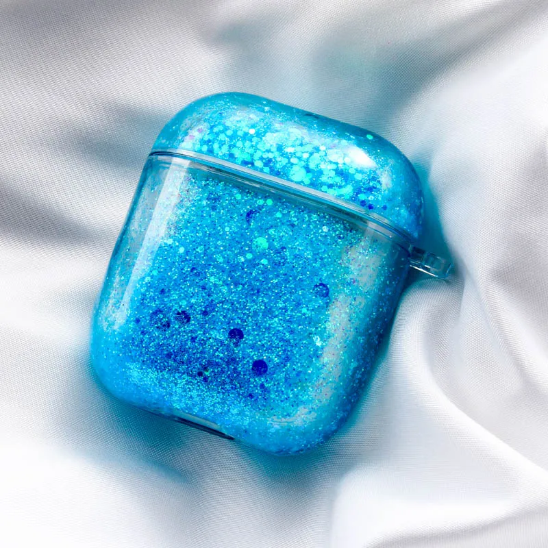 Чехол с блестками liquid Quicksand для Airpods 1 2 прозрачный чехол беспроводных Bluetooth
