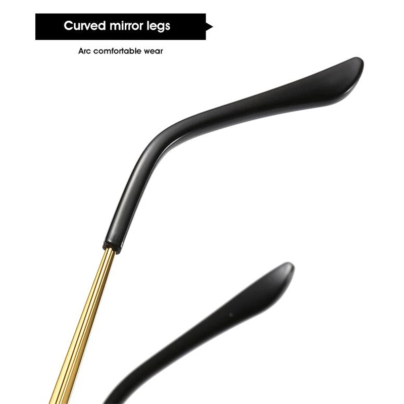 

New sunglasses fashion rimless square sunglasses women retro metal color film sunglasses men personality street driving glasses