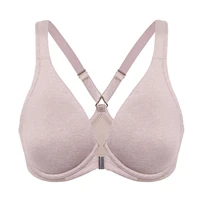 womens plus size full coverage underwire support unlined plunge racerback front closure bras