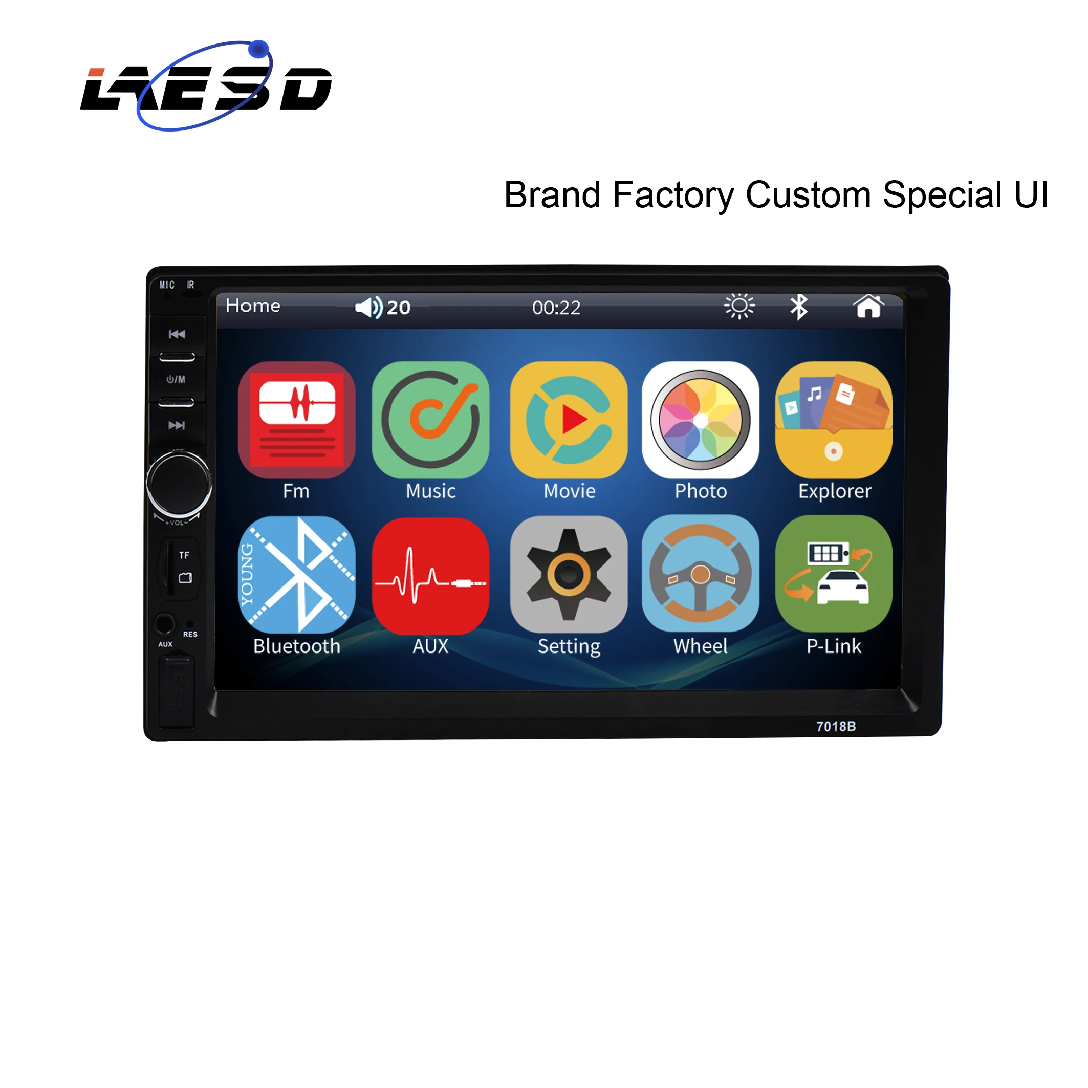 Универсальный мультимедийный плеер 2 Din с сенсорным экраном 7 дюймов