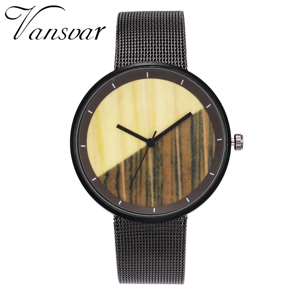 2019 Мужские Женские часы для отдыха хит продаж кварцевые с деревянным узором