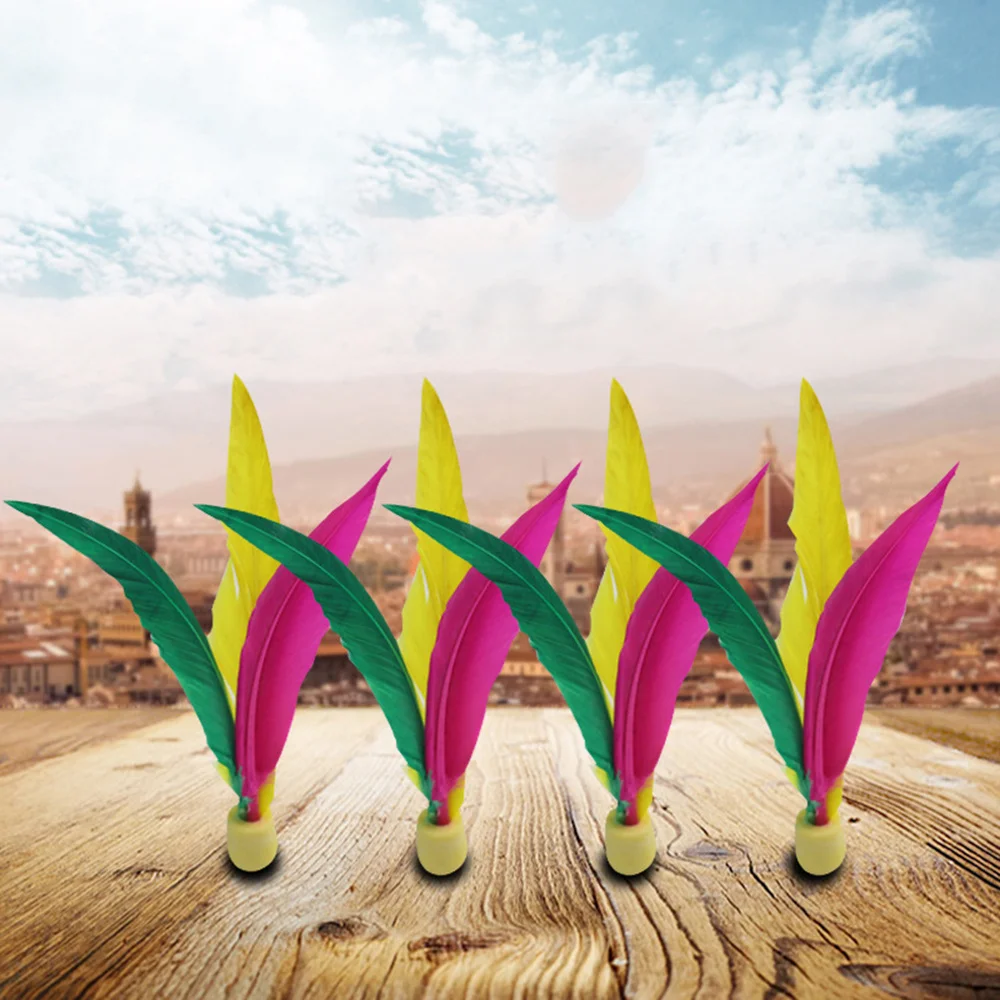 

10 PCS Board Badminton Three Feathers Balls Outdoor Shuttlecock for Beach Kids Children