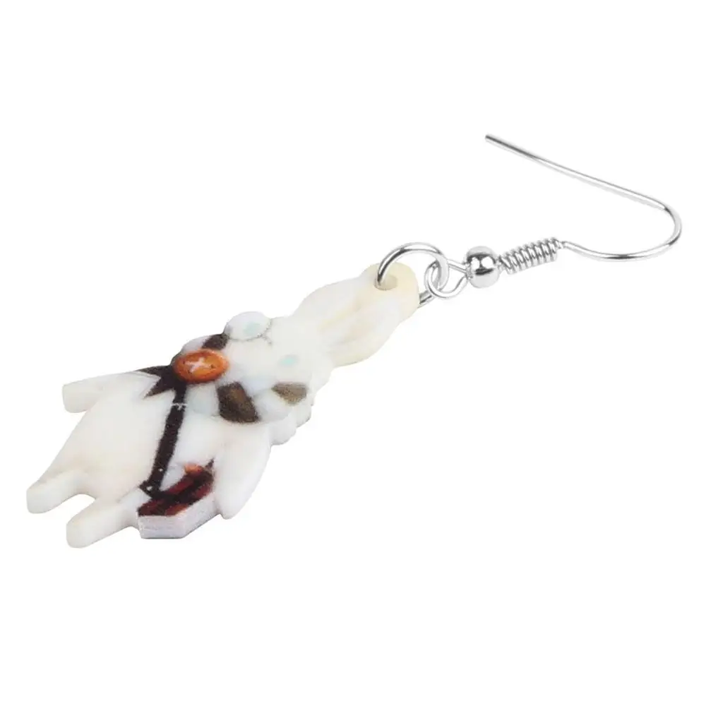 Акриловые серьги ARWA в виде белого кролика длинные с принтом животных Висячие