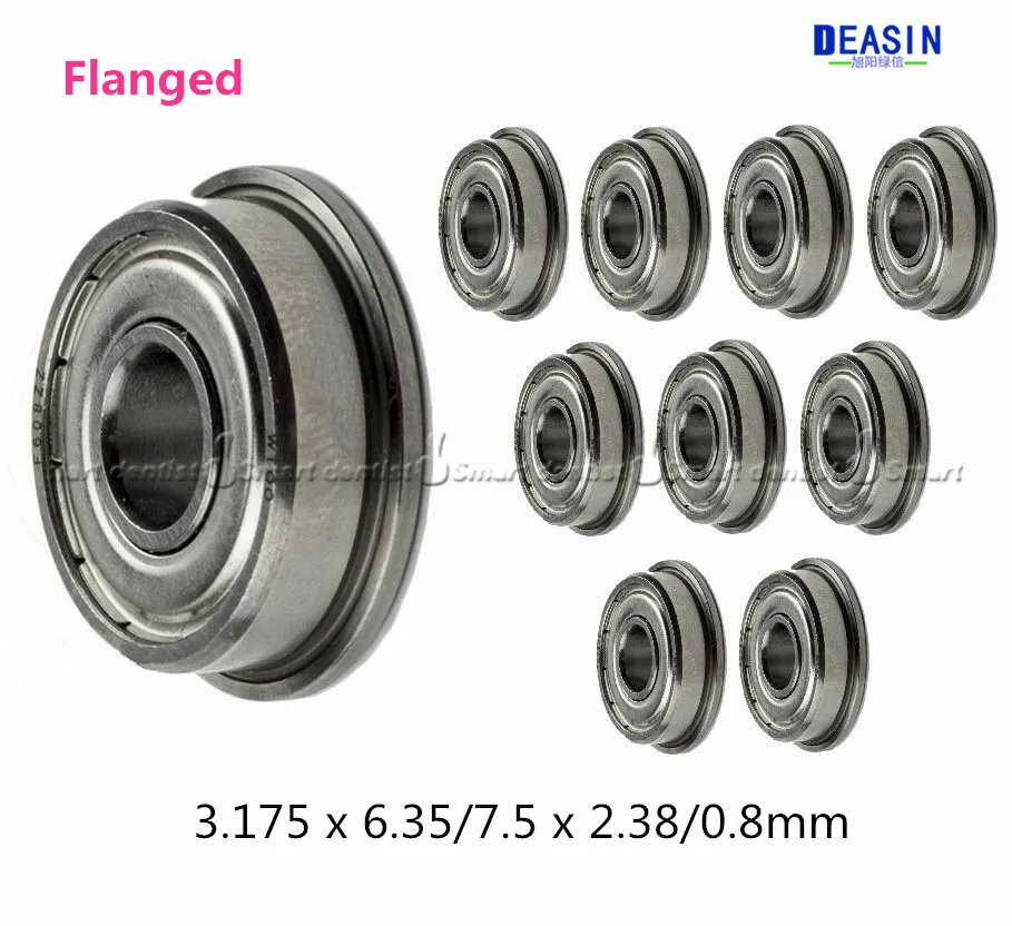 

10 pcs Handpiece Flanged Dental Ceramic Bearing 3.175 x 6.35/7.5 x2.38/0.8mm