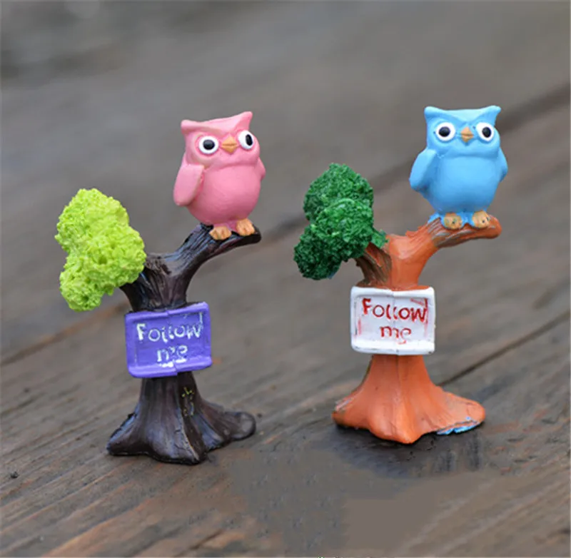 Моделирующие фигурки животных 2 цвета дерево сова мультфильм Аниме