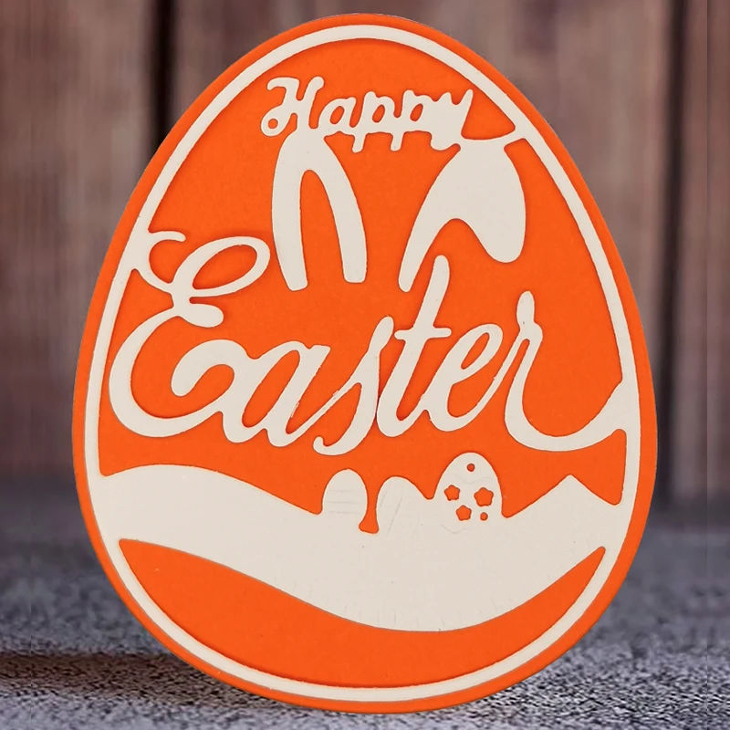 

Happy Easter Dies Metal Cutting Dies Stencil Template Scrapbooking Embossing Folder Cutter Punch Photo Album Decor DIY