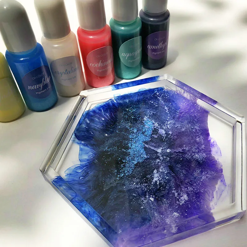 

New Color Starry Galaxy Fluid Artist Epoxy Resin Glitter Colorant Pigment Dye Resin Pigment DIY Art Set Resin Ink Paint Dye 10ML