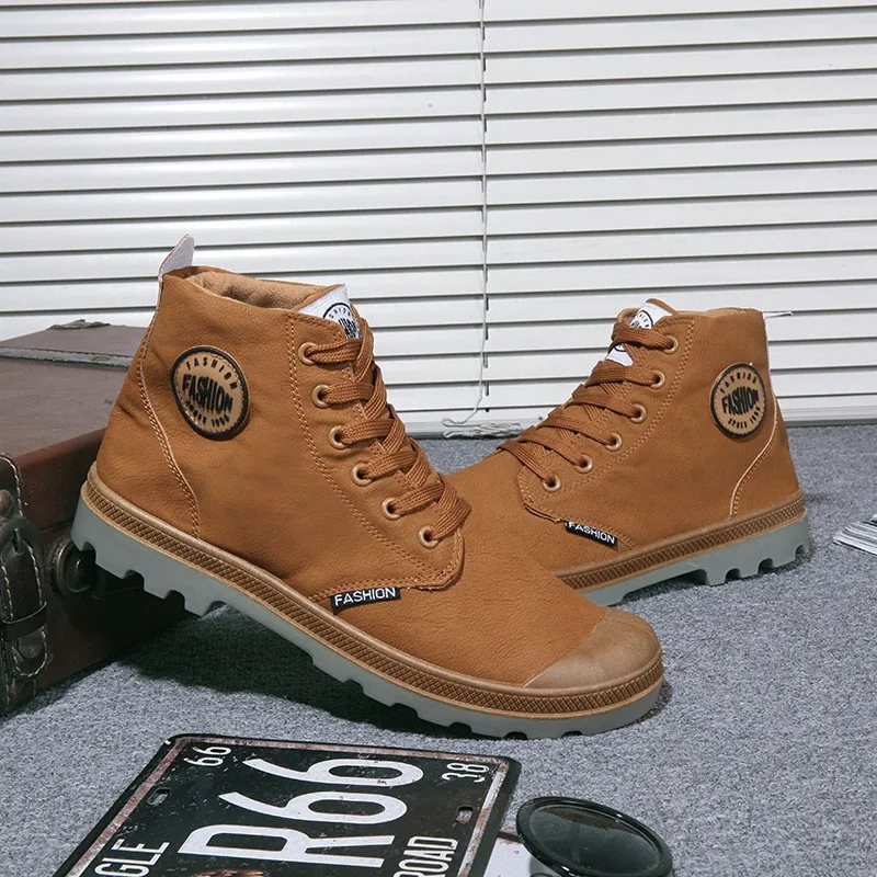 

Autumn and winter men's casual mid-top lace-up high-quality fashion comfortable wear-resistant non-slip men's shoes