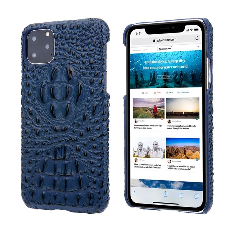 Чехол из воловьей кожи с узором крокодила для Apple IPhone 11 Pro Max XR стереоскопический 3D чехол из натуральной кожи для телефона модный