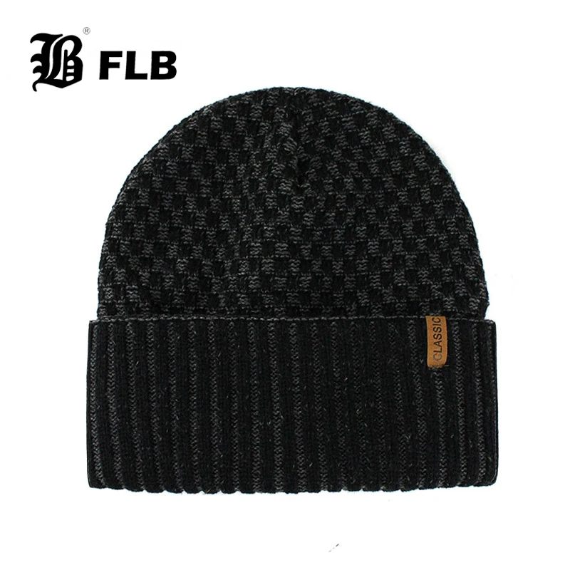 Зимние облегающие шапки FLB мужские вязаные маска шапочка Теплые Мешковатые
