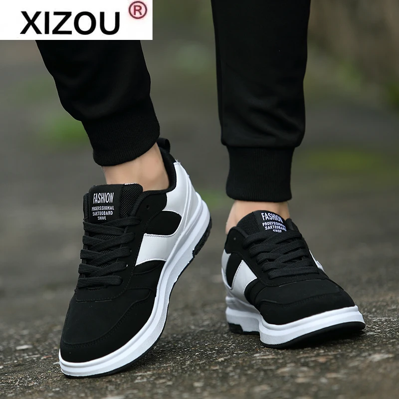 

2021 Skate Sneaker Mens Skateboarding Shoes Breathable Male Casual Walking Shoes Platform Flats Footwear Lace-up Wear-resisitant