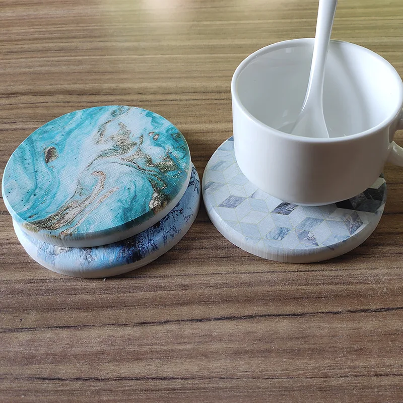 Zeegle Modern Placemats Coffee Table Cup Mat Mud Coasters Creative Decor Water Absorption Mugs Pad | Дом и сад