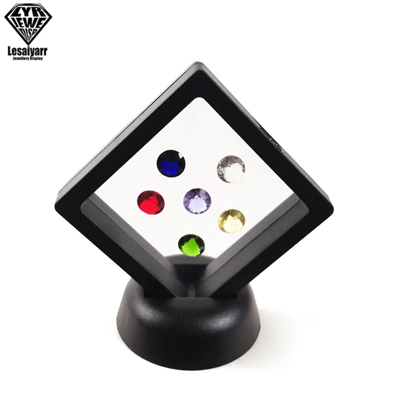 3D Floating Picture Frame Shadow Box Jewelry Display Stand Ring Pendant Holder Protect Jewellery Stone Presentation Case