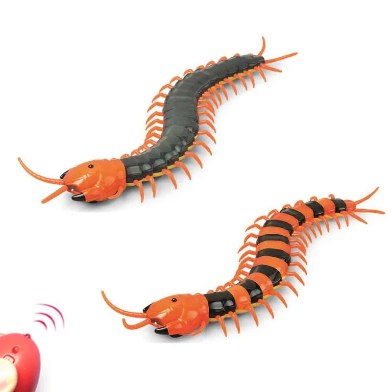 Инфракрасный RC пульт дистанционного управления сороконожка Scolopendra жуткий-crawly дети игрушка подарок, оранжевый и черный
