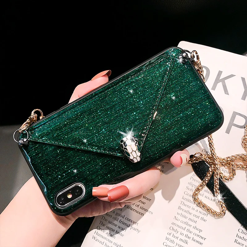 Роскошный Шикарный шикарный ремешок для кошелька Кроссбоди длинная цепочка