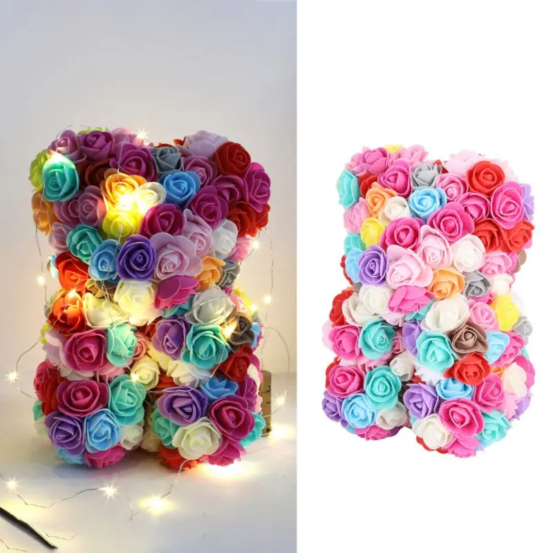 Искусственный медвежонок из пенопласта розовый светильник на свадьбу годовщину