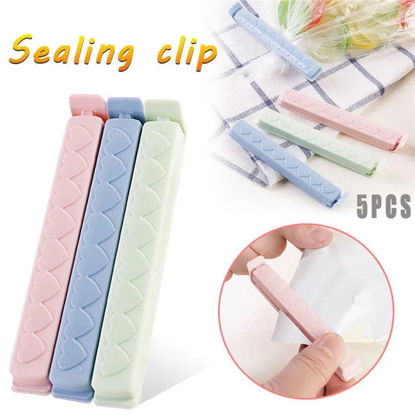 5 шт многоразовые зажимы для упаковки пищевых пакетов хранения на кухне