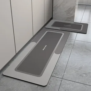 simple contrast color long floor carpet water absorbent anti skid kitchen diatom mud rug slow rebound foot mat oval rectangle free global shipping
