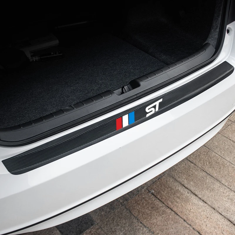 Наклейки на задний бампер автомобиля защитная пластина для багажника кожаная