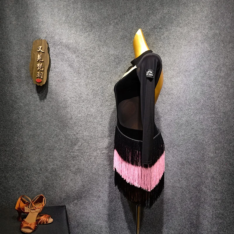 Одежда для танцев на шесте латинское платье Танго бархатная Женская джазовые