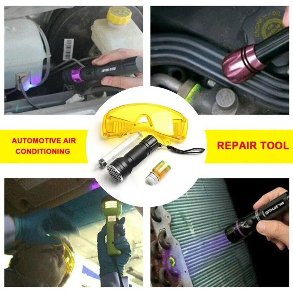 Авто кондиционер течеискатель УФ фонарик хладагента переменного тока