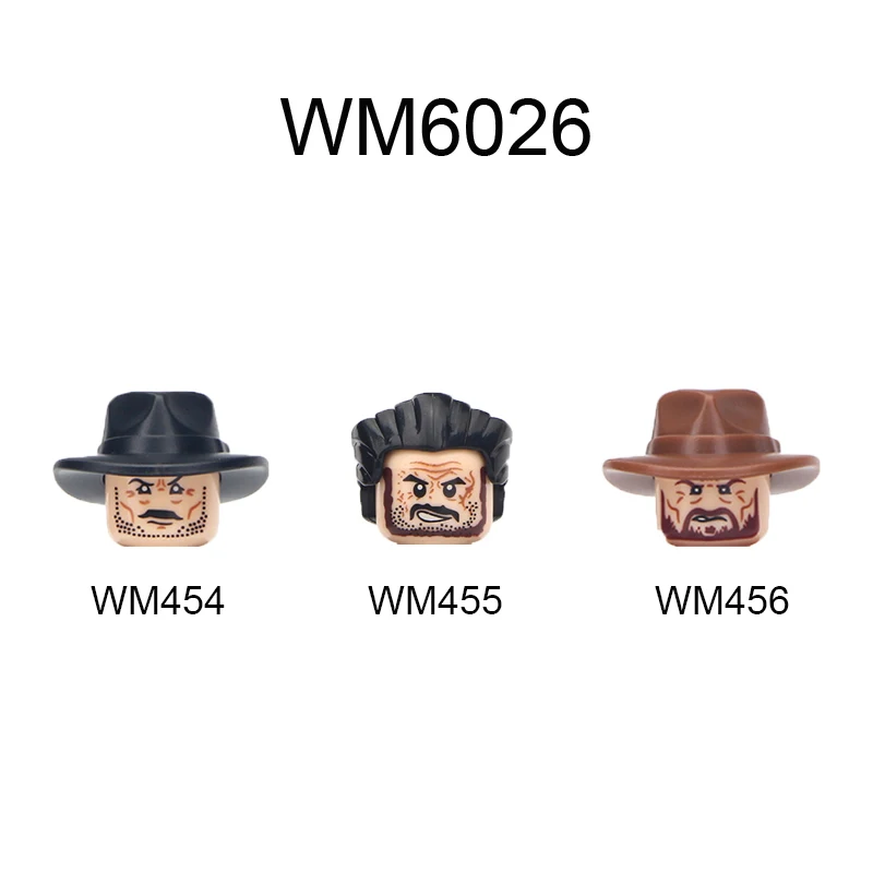 

WM454 WN455 WM456 WM6026 The Good The Bad The Ugly Figure Head Movie Series Brick Action Building Blocks Educational Toy For Kid