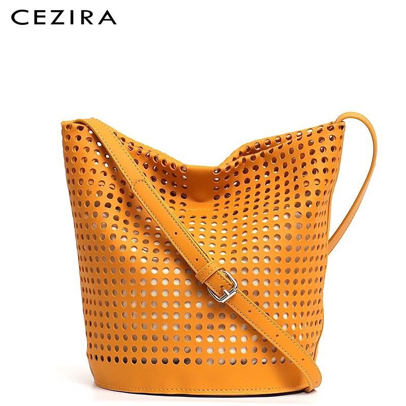 Женская сумка-ведро из искусственной кожи CEZIRA мягкая веганская пляжная сумка в