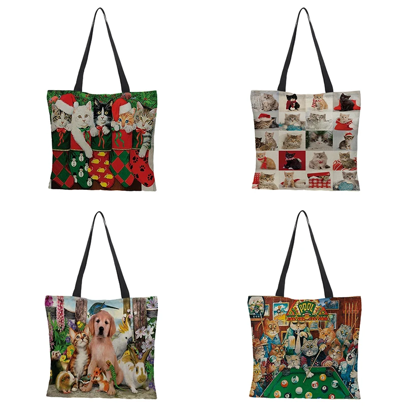 Женская льняная Сумка тоут с точным принтом 43 х43 см|Хозяйственные сумки| |