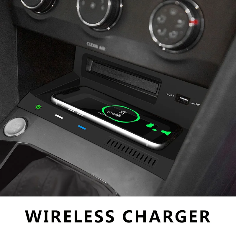 car wireless charger for volkswagen tiguan mk2 tiguan allspace 2017 2018 2019 qi cordless charge board fast charging adapter free global shipping