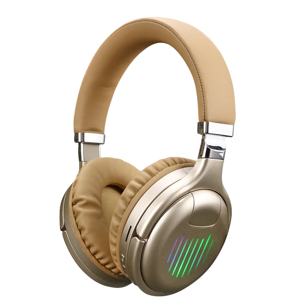 

Bluetooth Headphones with Mic LED Light FM Radio TF TM-061 Over Ear Cards Slot Easily Carrying Lightweight Earphone Part