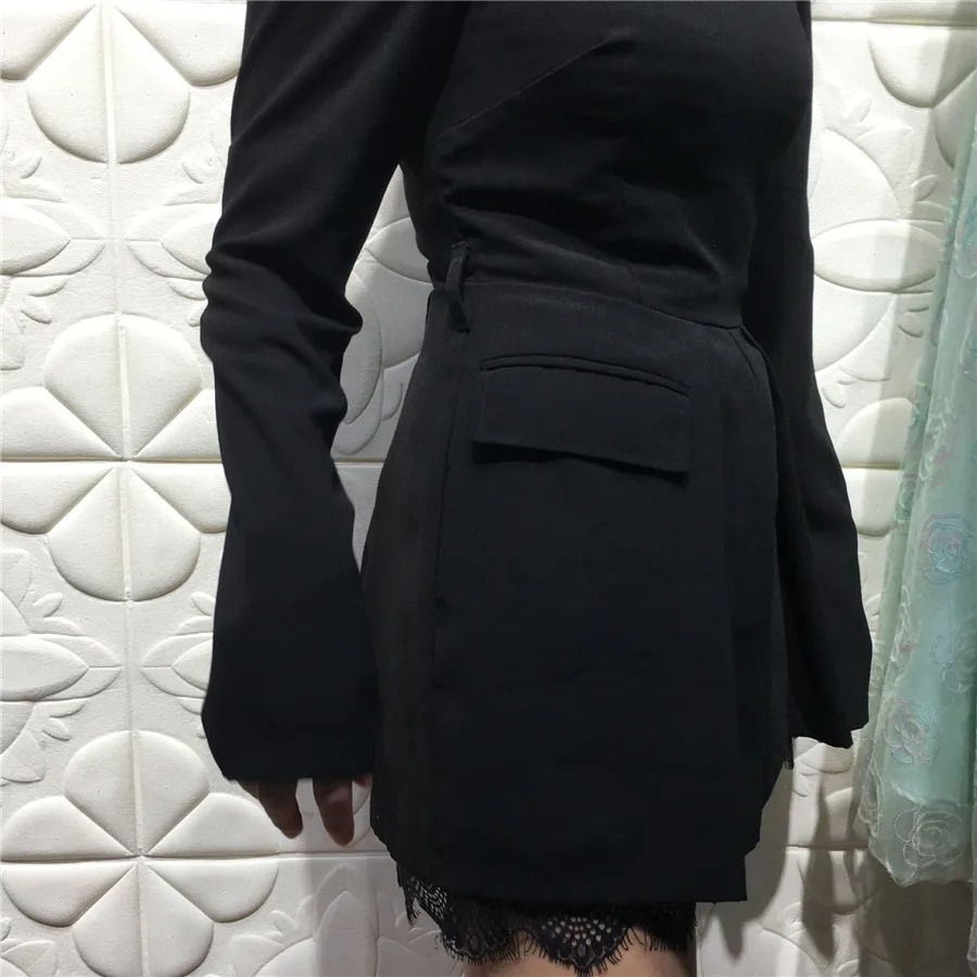 Осенне-зимний женский комбинезон с длинными рукавами черный костюмы женские