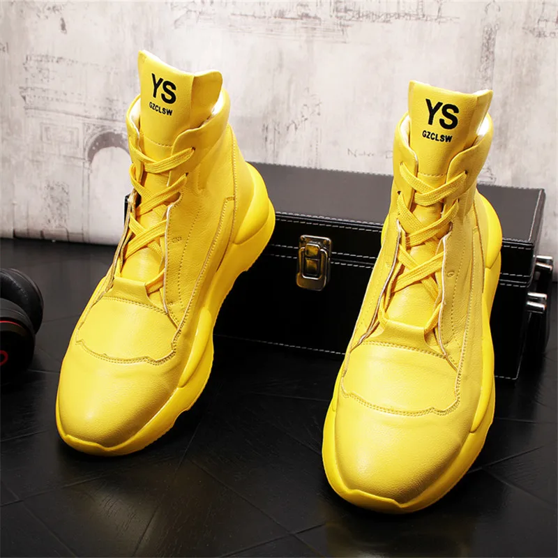Online Atasan Tinggi Pria Hip Hop Sneakers Punk Sepatu Platform Selebriti Web Ringan Sepatu Bot Pergelangan Kaki Muda Zapatillas Hombre