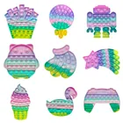 Игрушка-фиджет Pop It, радужная шахматная доска, сенсорная игрушка для детей и родителей, интерактивная игра