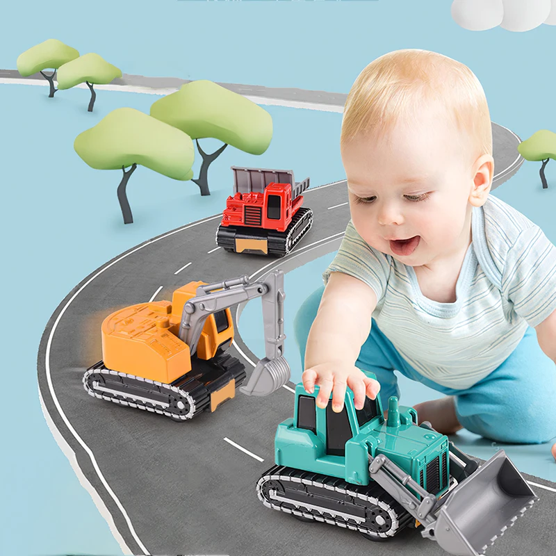 

4pcs Kids Machinery Vehicle Toys Alloy Diecast Car Model Construction Vehicle Engineering Car Set Funny Pull Back Cars Set Gift