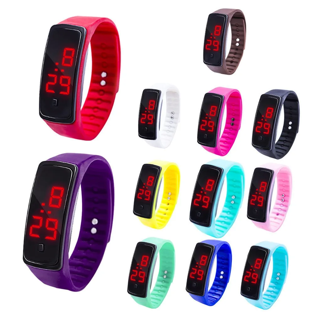 

2021 New Charming Wristwatches Unisex Men Women LED Digital Display Bracelet Watch Children's Students Silica Gel Sports Watch